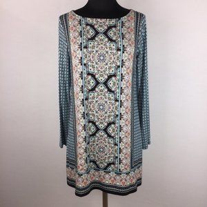 J. Jill XS Paisley Floral Geo Abstract Tunic LS